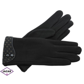 Eleganckie rękawiczki damskie - czarne - RK350
