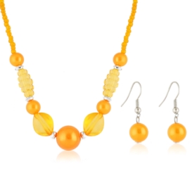 Komplet biżuterii sztucznej - orange KOM310
