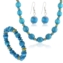 Komplet biżuterii niebieskie korale KOM681